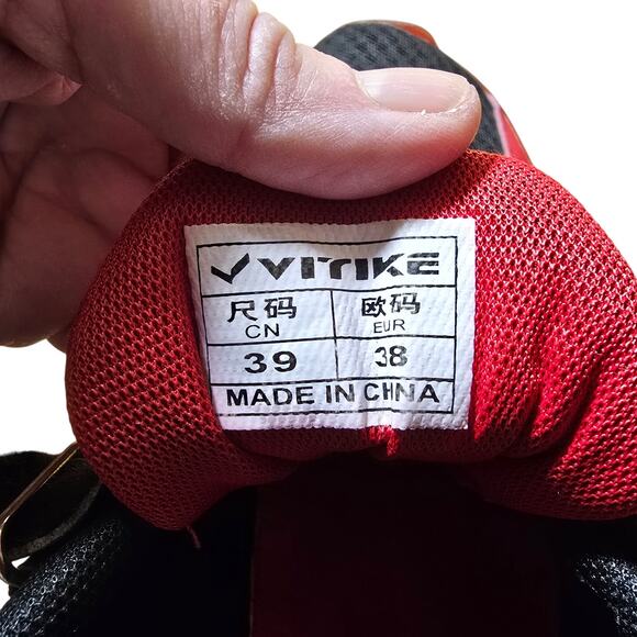 Vitike JMFCHI Sneaker Boys Size Eu 38 Youth 6 Black Red Running shoes - Picture 8 of 8